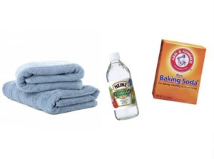 Towel vinegar and baking soda